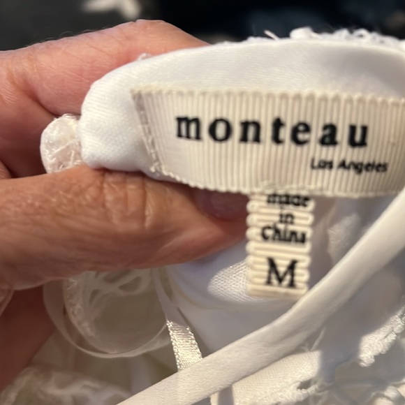 🔥Monteau Los Angeles White Lace Dress!! Size:M notice detail so beautiful! Mini - Picture 8 of 9